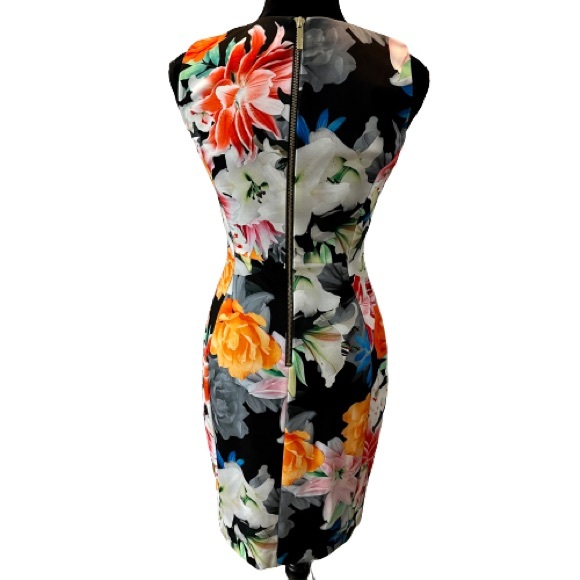 Calvin Klein Lily Floral Black Sleeveless Dress - Picture 4 of 5